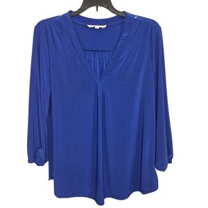 Vince Camuto Royal Blue V-Neck Blouse